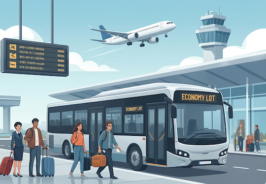 Buses at an airport