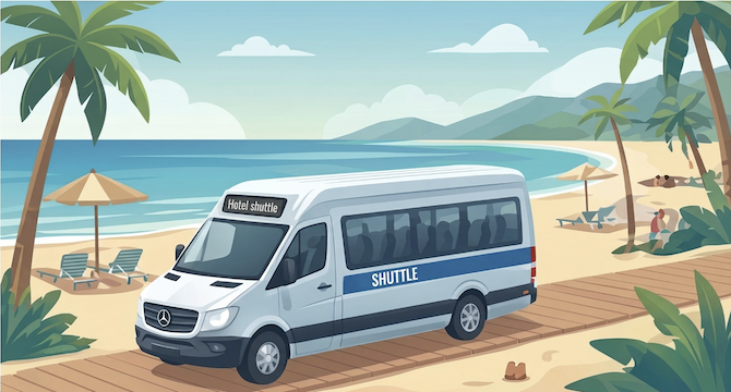 Shuttle at a hotel
